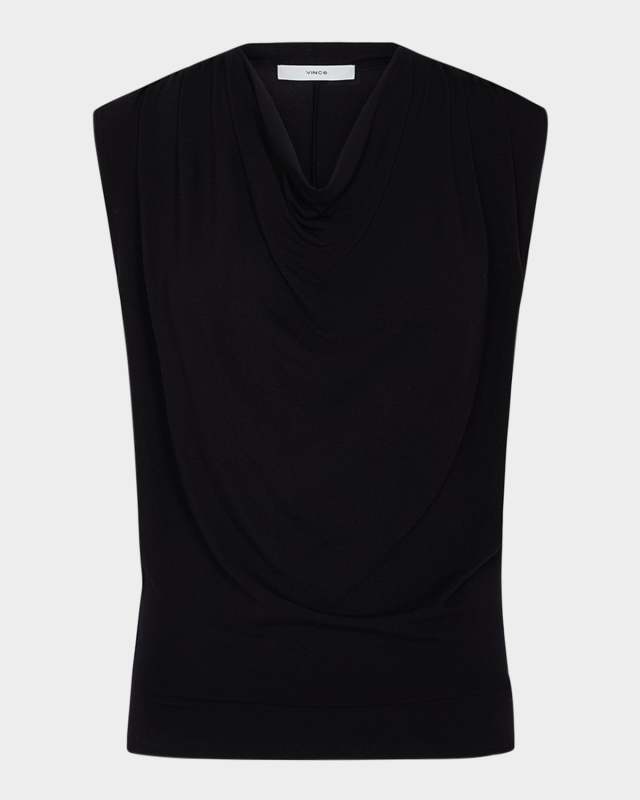 Draped Cowl-Neck Top